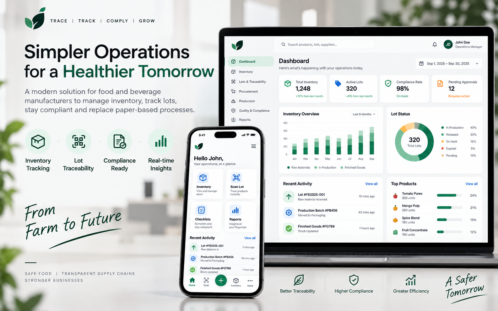 Modern Inventory & Traceability Management — screenshot